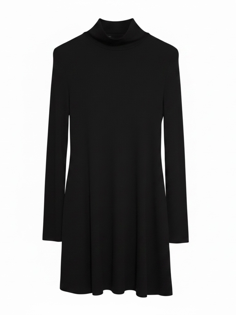 Cable & Gauge Black Mock-Neck Swing Midi Dress